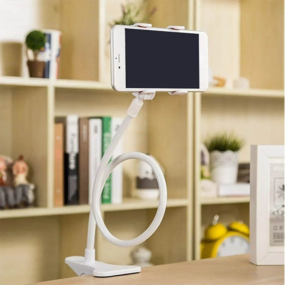 Universal Adjustable Long Arm Phone Stand Desk Mount Holder for iPhone Samsung Xiaomi Huawei-Bedside Compatible with All Models