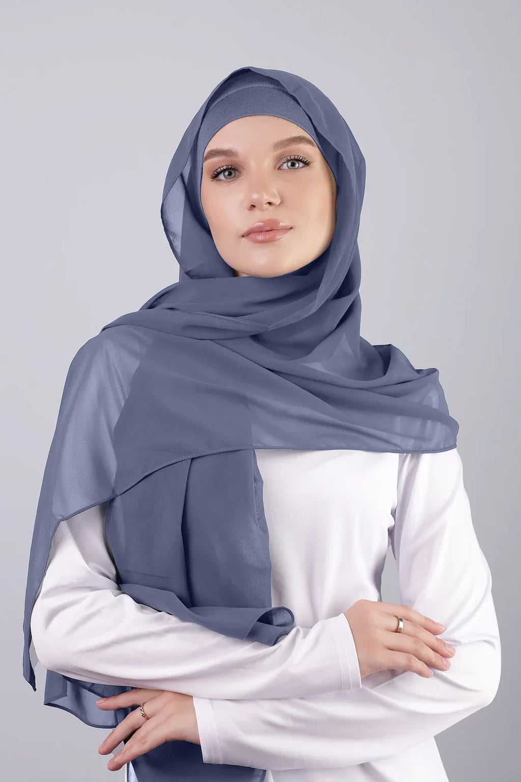 Hot Selling Chiffon Hijab with a Matching Cotton Inner for Women Hijab Shawl Underscarf