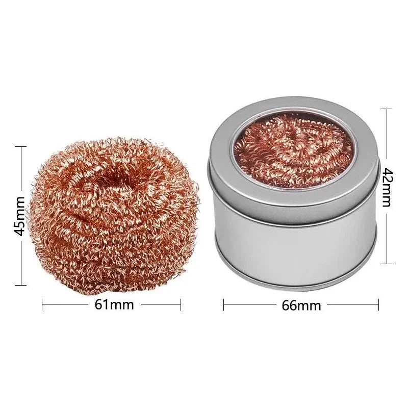 1pc Cleaning Ball Desoldering Soldering Iron Filter Cleaning Nozzle Tip Copper Wire Cleaner Ball Metal Dross Box Clean Ball