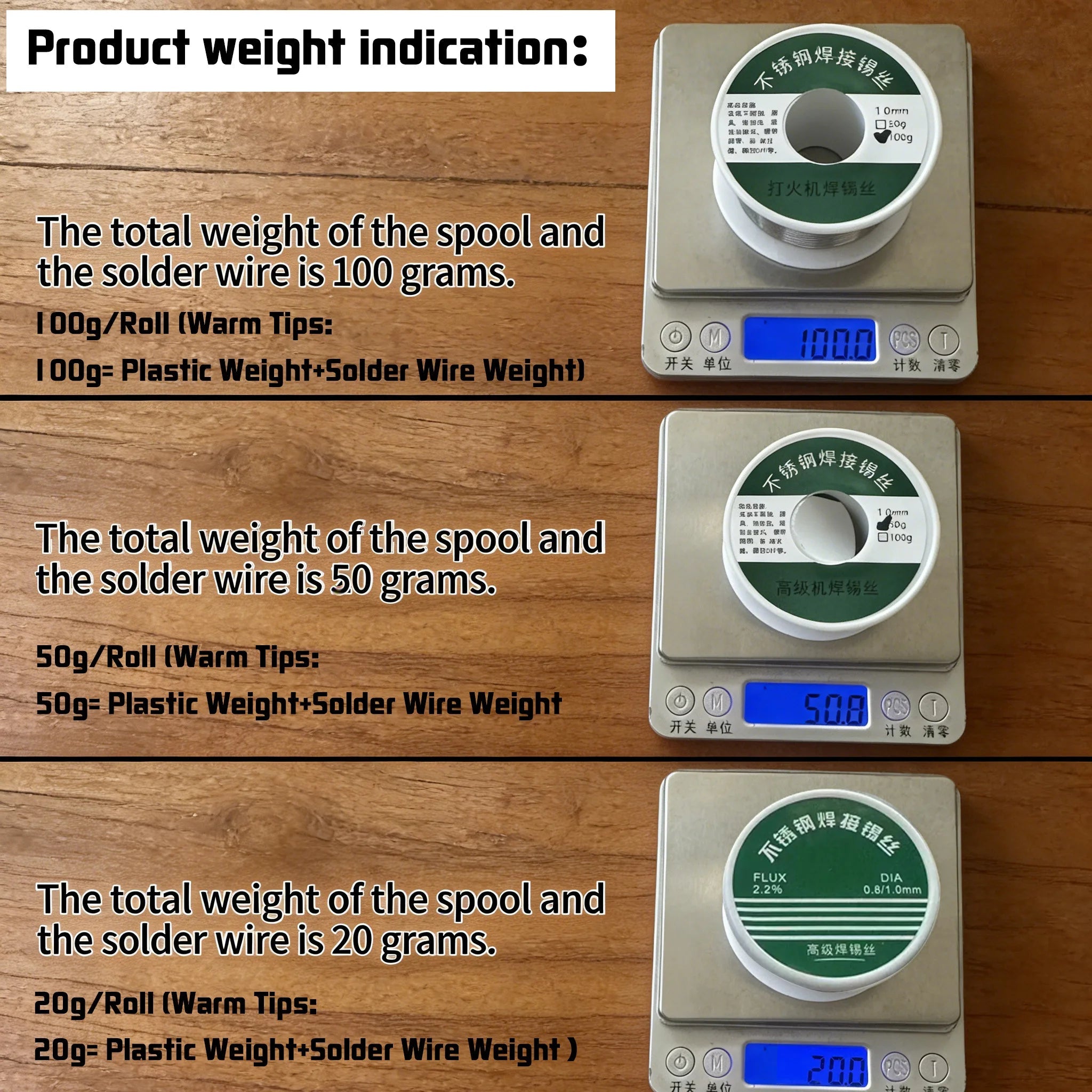 0.8mm 1.0mm 20g 50g 100g Soldering Tin Wire Tin Melt Rosin Core Solder Soldering Wire Roll No-clean FLUX 2.0% - PrimeNest