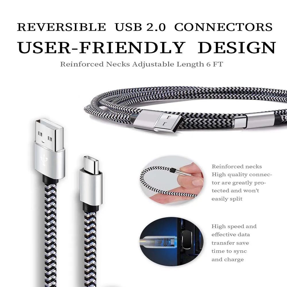 1-3Pcs USB Type C Cable Fast Charging Battery Charger Wire Woven Nylon Data Cable Mobile Phone Charger For Huawei Samsung USB C - PrimeNest