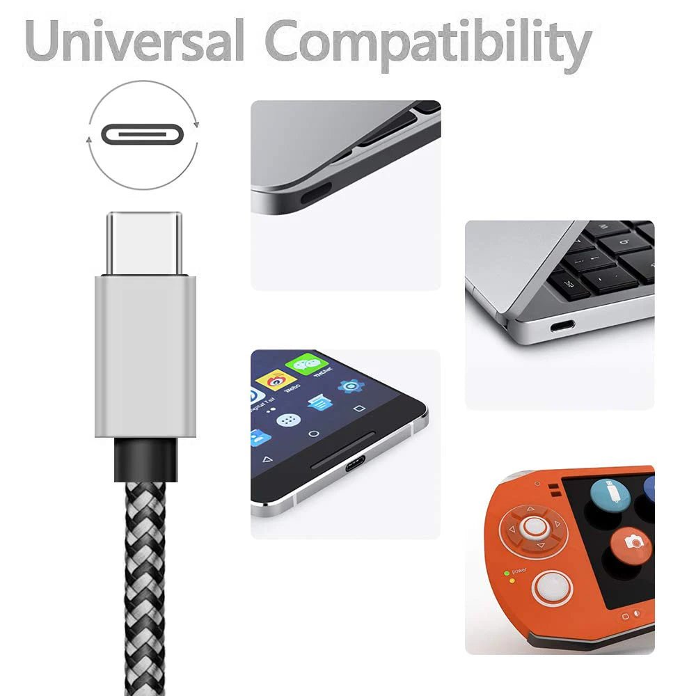 1-3Pcs USB Type C Cable Fast Charging Battery Charger Wire Woven Nylon Data Cable Mobile Phone Charger For Huawei Samsung USB C - PrimeNest