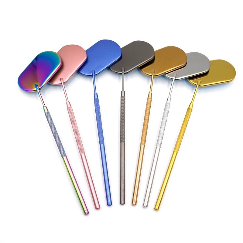1 Pc Multi Colors Stainless Steel Multifunction Checking Oval Lash Mirror Eyelashes Extension Beauty Makeup Portable Mirror Tool - PrimeNest