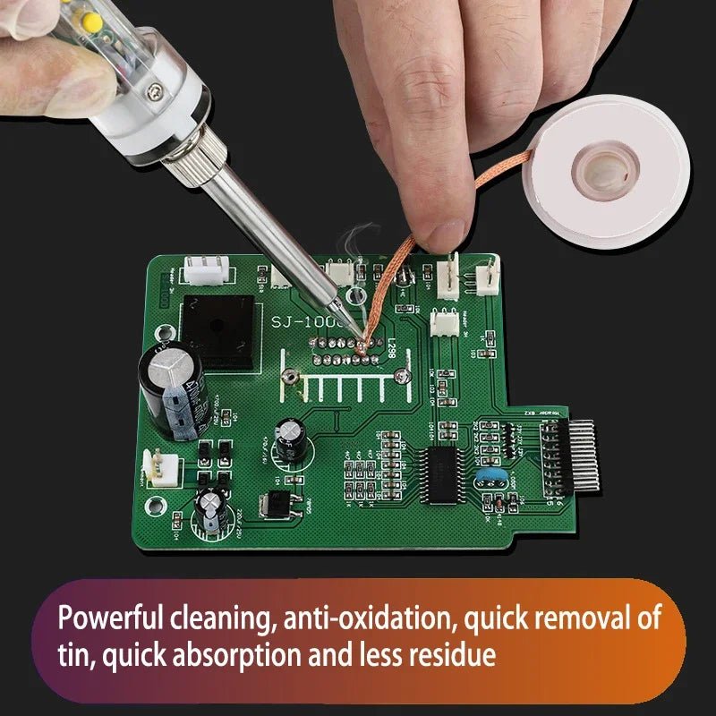 1.0-4.0mm Desoldering Mesh Braid Tape Copper Welding Point Solder Remover Wire Soldering Wick Tin Lead Cord Flux For Soldering - PrimeNest