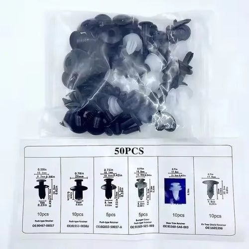 100/50PCS Auto Fastener Clips Kit - Multi-Size Retainers for Car Fender, Bumper, Door & Panel Trim - PrimeNest