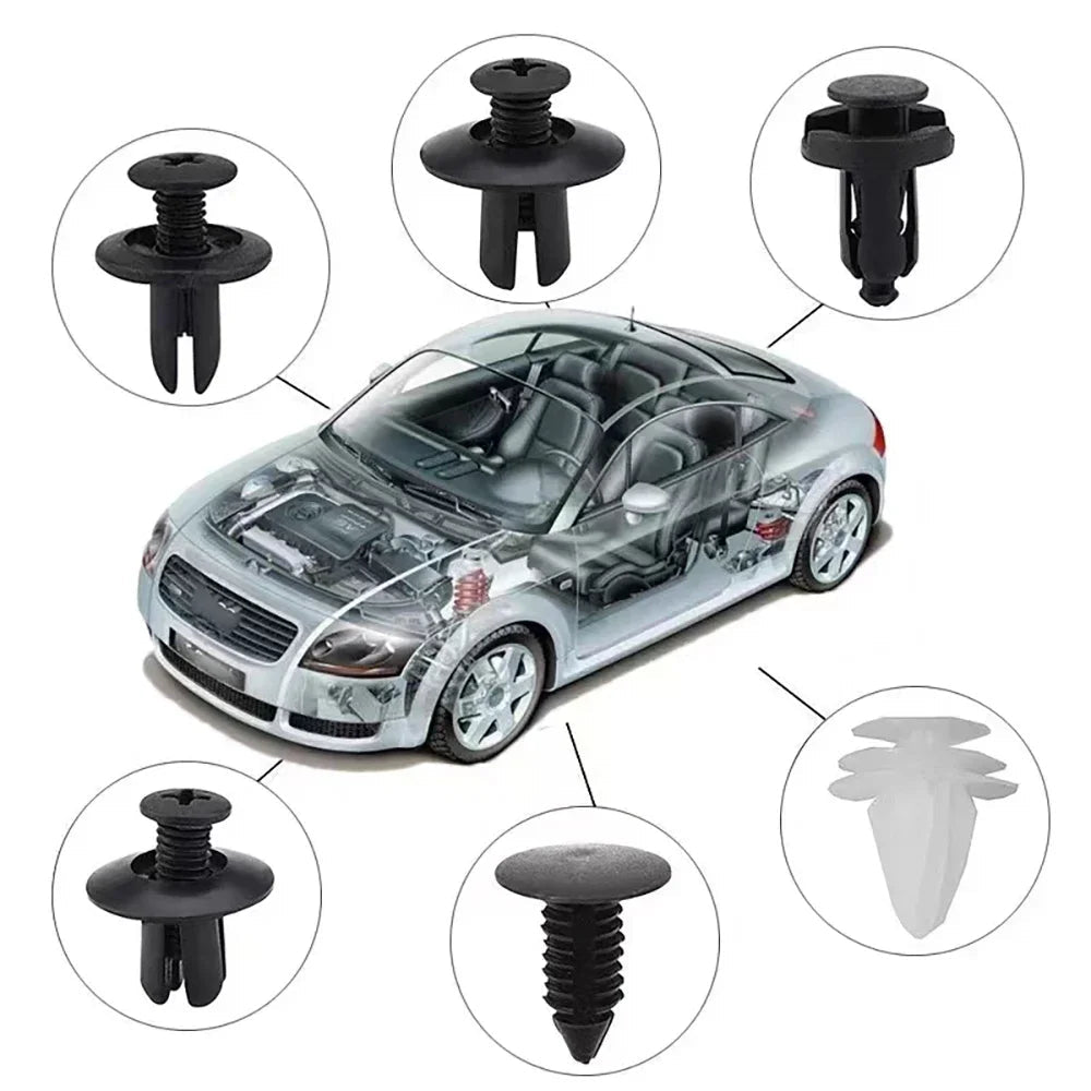 100/50PCS Auto Fastener Clips Kit - Multi-Size Retainers for Car Fender, Bumper, Door & Panel Trim - PrimeNest