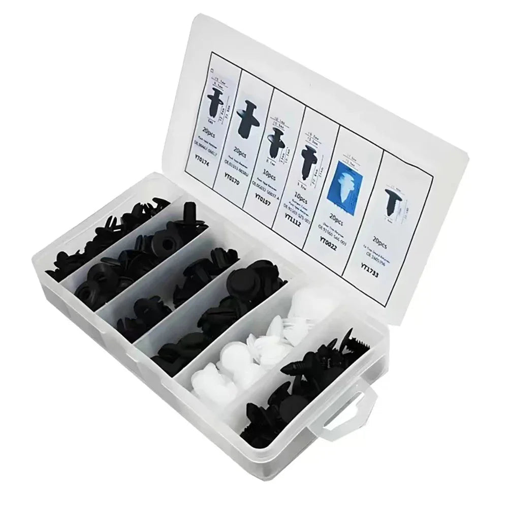 100/50PCS Auto Fastener Clips Kit - Multi-Size Retainers for Car Fender, Bumper, Door & Panel Trim - PrimeNest
