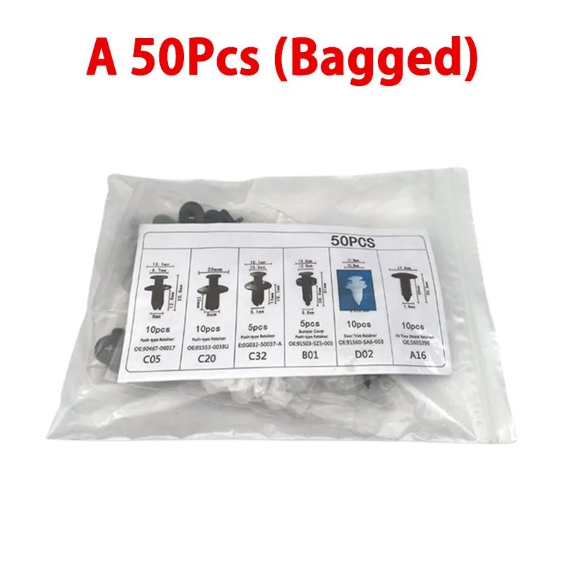 100/50PCS Auto Fastener Clips Kit - Multi-Size Retainers for Car Fender, Bumper, Door & Panel Trim - PrimeNest