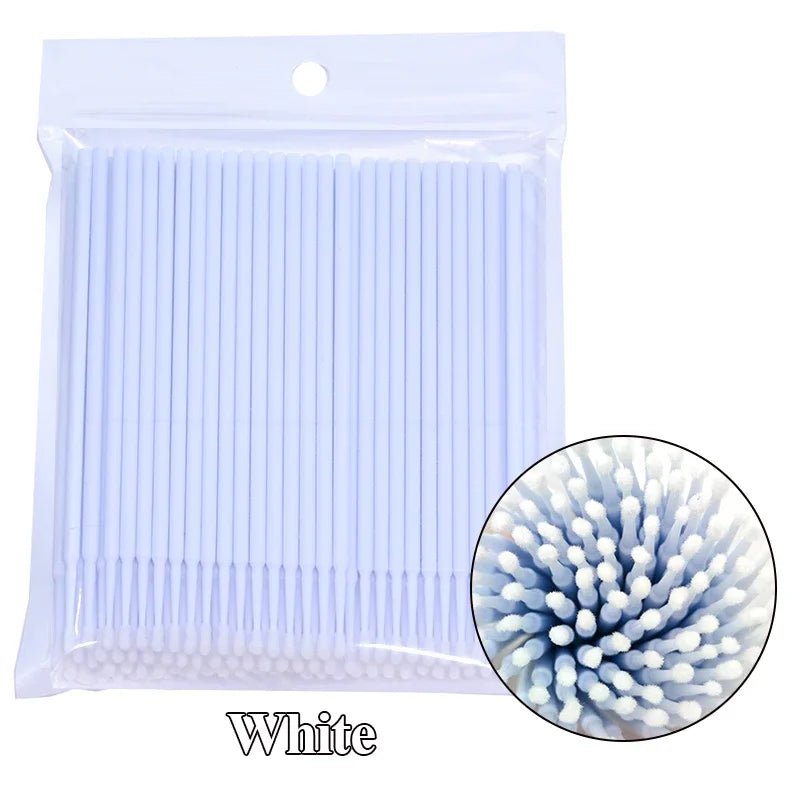 100Pcs Eyelash Cleaning Brush Lash Extension Micro Cotton Swab Individual Eyelashes Microbrush Beauty Makeup Clean Remover Tools - PrimeNest