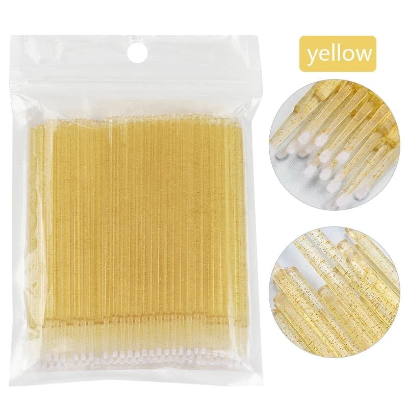 100Pcs Eyelash Cleaning Brush Lash Extension Micro Cotton Swab Individual Eyelashes Microbrush Beauty Makeup Clean Remover Tools - PrimeNest