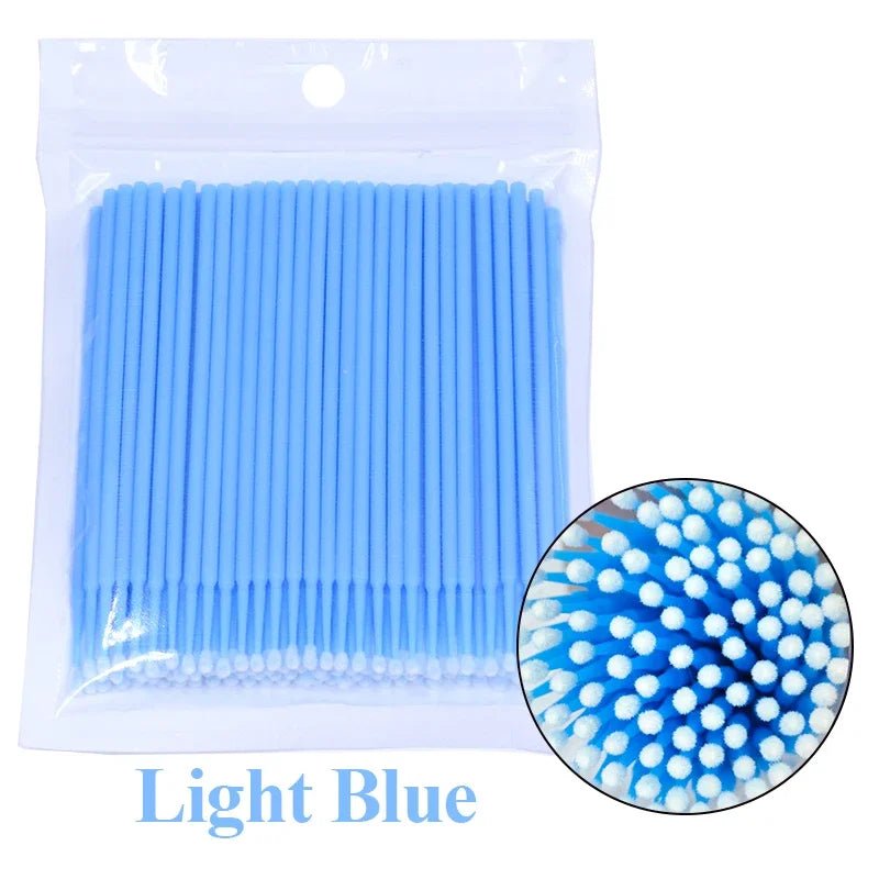100Pcs Eyelash Cleaning Brush Lash Extension Micro Cotton Swab Individual Eyelashes Microbrush Beauty Makeup Clean Remover Tools - PrimeNest