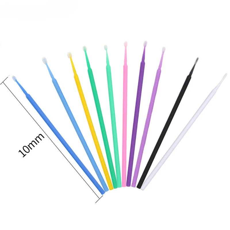 100Pcs Eyelash Cleaning Brush Lash Extension Micro Cotton Swab Individual Eyelashes Microbrush Beauty Makeup Clean Remover Tools - PrimeNest
