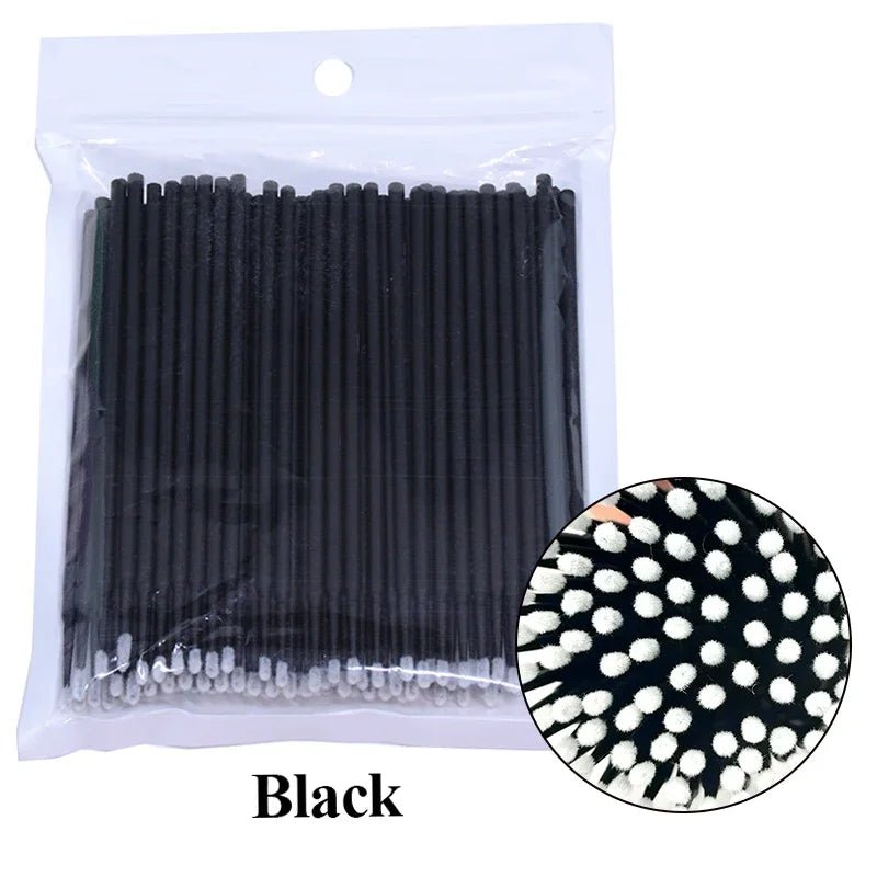 100Pcs Eyelash Cleaning Brush Lash Extension Micro Cotton Swab Individual Eyelashes Microbrush Beauty Makeup Clean Remover Tools - PrimeNest