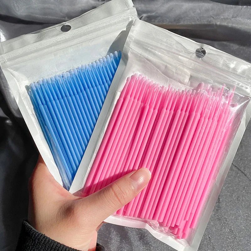 100Pcs Eyelash Cleaning Brush Lash Extension Micro Cotton Swab Individual Eyelashes Microbrush Beauty Makeup Clean Remover Tools - PrimeNest