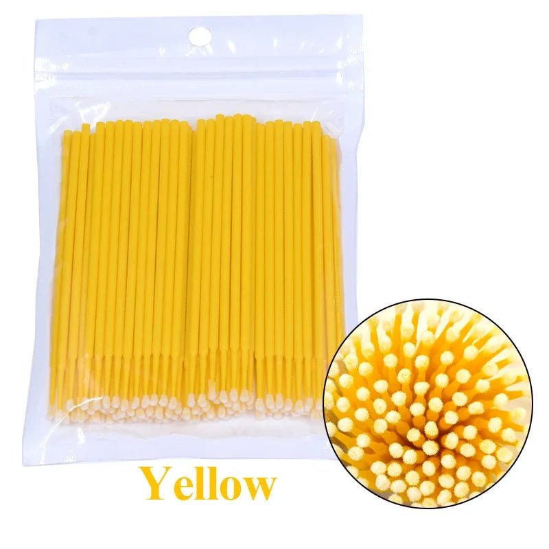 100Pcs Eyelash Cleaning Brush Lash Extension Micro Cotton Swab Individual Eyelashes Microbrush Beauty Makeup Clean Remover Tools - PrimeNest