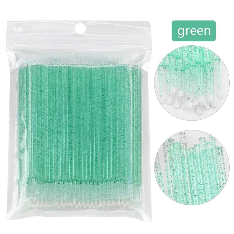 100Pcs Eyelash Cleaning Brush Lash Extension Micro Cotton Swab Individual Eyelashes Microbrush Beauty Makeup Clean Remover Tools - PrimeNest
