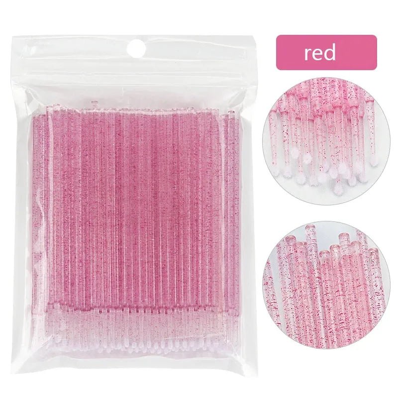 100Pcs Eyelash Cleaning Brush Lash Extension Micro Cotton Swab Individual Eyelashes Microbrush Beauty Makeup Clean Remover Tools - PrimeNest