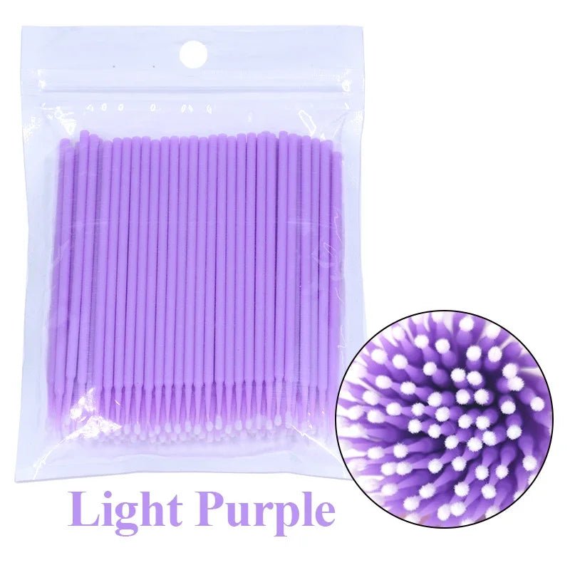 100Pcs Eyelash Cleaning Brush Lash Extension Micro Cotton Swab Individual Eyelashes Microbrush Beauty Makeup Clean Remover Tools - PrimeNest