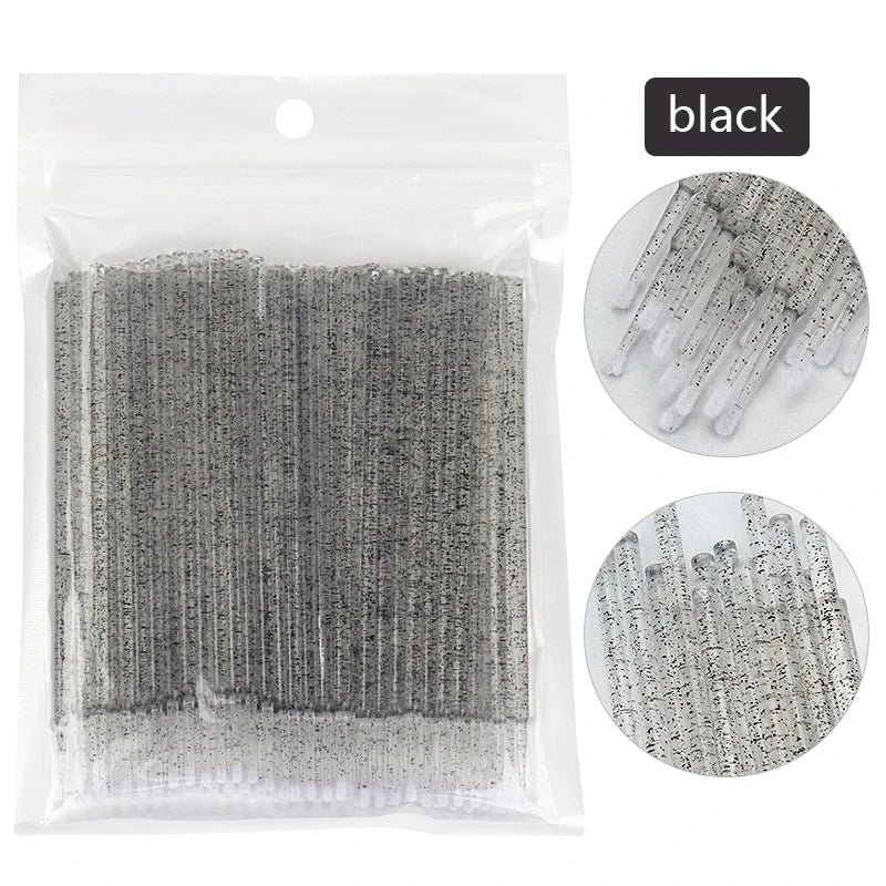 100Pcs Eyelash Cleaning Brush Lash Extension Micro Cotton Swab Individual Eyelashes Microbrush Beauty Makeup Clean Remover Tools - PrimeNest