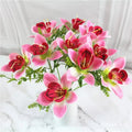 10Pcs/Bouquet Artificial Orchid Flore White Silk Fake Orchid Flower DIY Wedding Back Road Home Desk Vase Accessories Faux Flores - PrimeNest