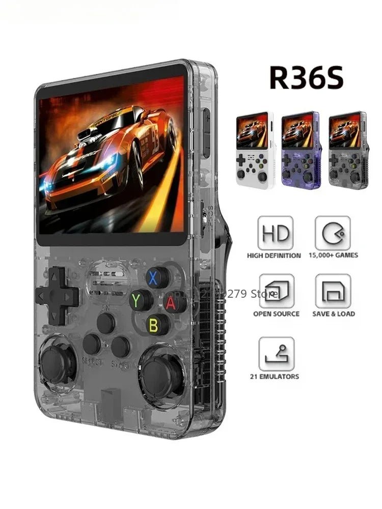 128G R36S Retro Handheld Video Game Console Linux System 3.5 Inch IPS Screen R35s Pro Portable Pocket Video Player 64GB Games - PrimeNest