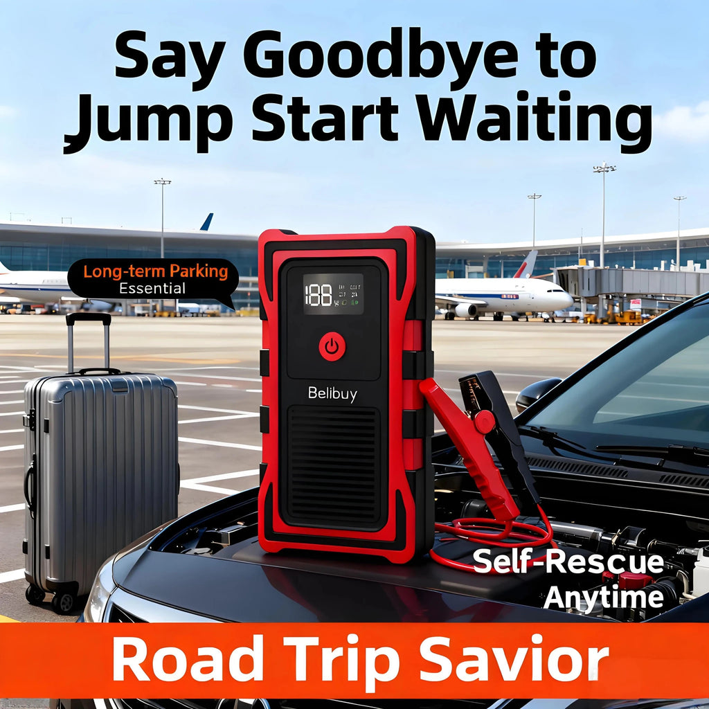 12VCar Battery Starter,5000mAh Portable Emergency Jump Starter,Auto Engine Booster,Vehicle Electronic Accessory,Emergency Tool - PrimeNest