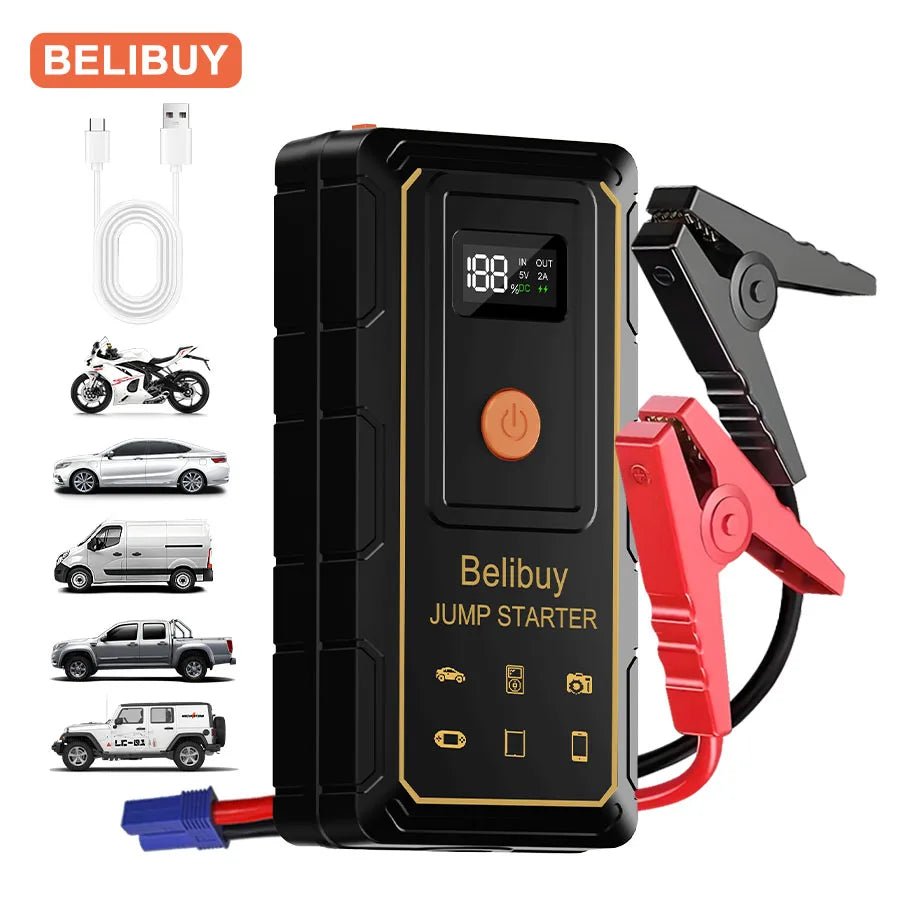 12VCar Battery Starter,5000mAh Portable Emergency Jump Starter,Auto Engine Booster,Vehicle Electronic Accessory,Emergency Tool - PrimeNest