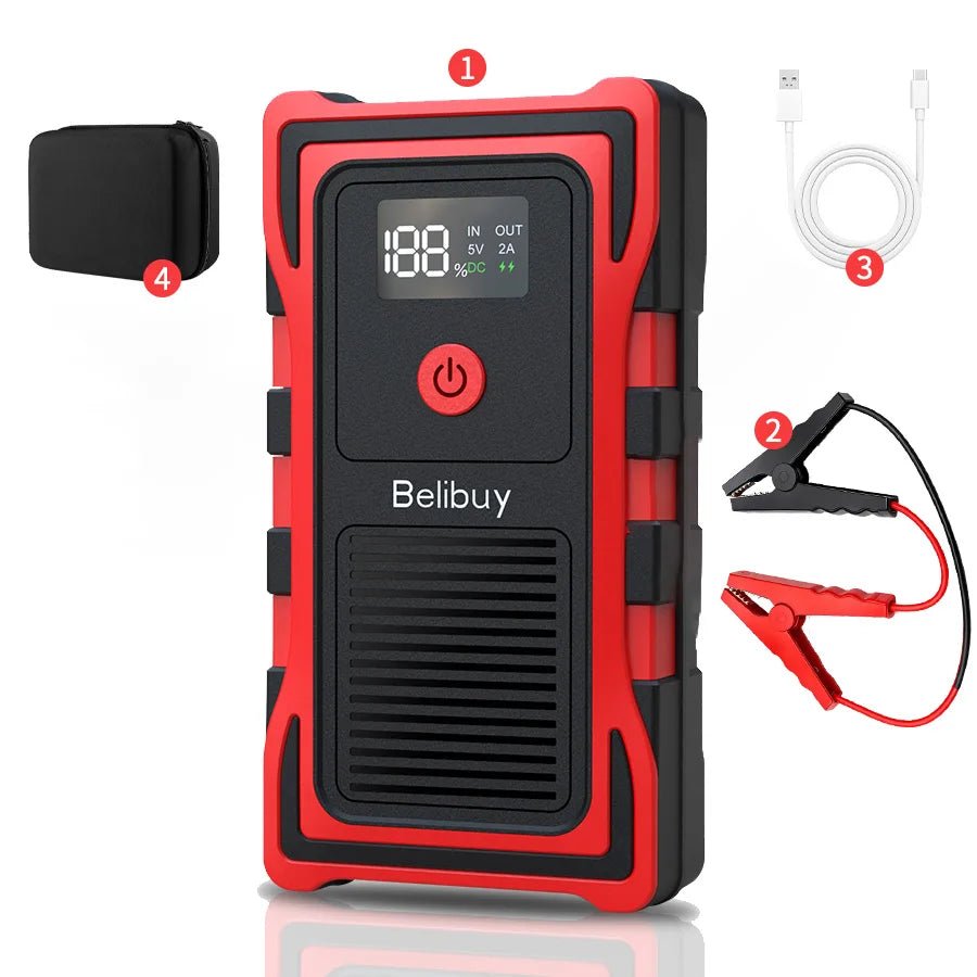 12VCar Battery Starter,5000mAh Portable Emergency Jump Starter,Auto Engine Booster,Vehicle Electronic Accessory,Emergency Tool - PrimeNest