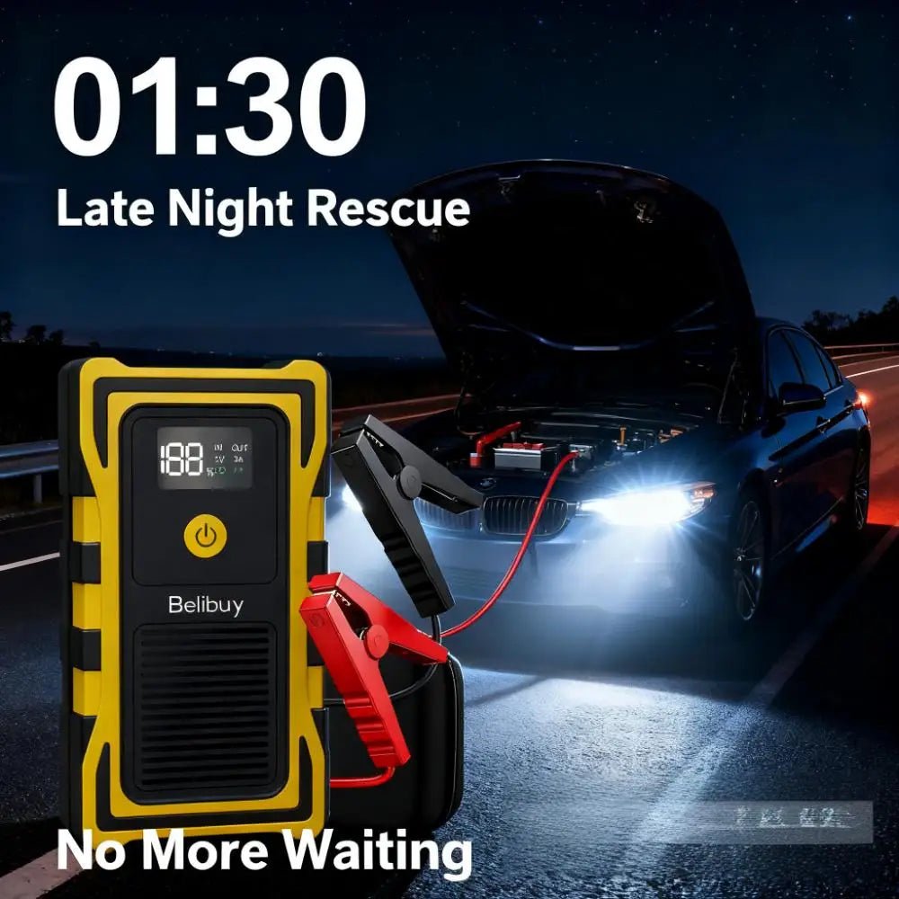 12VCar Battery Starter,5000mAh Portable Emergency Jump Starter,Auto Engine Booster,Vehicle Electronic Accessory,Emergency Tool - PrimeNest