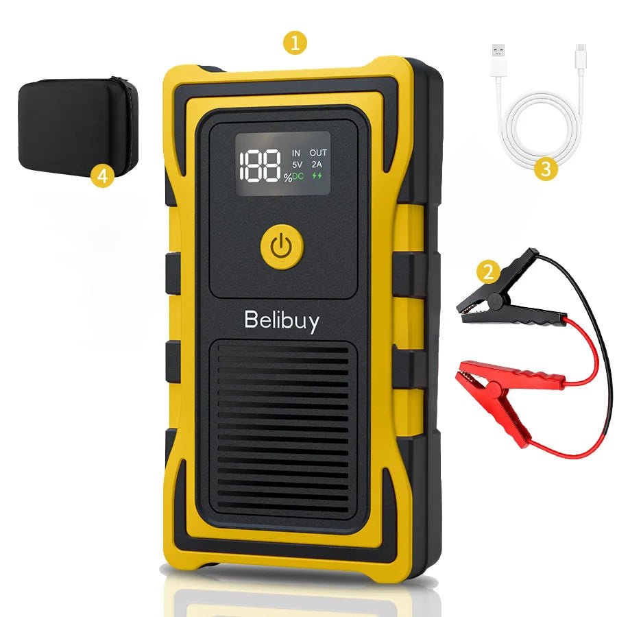 12VCar Battery Starter,5000mAh Portable Emergency Jump Starter,Auto Engine Booster,Vehicle Electronic Accessory,Emergency Tool - PrimeNest