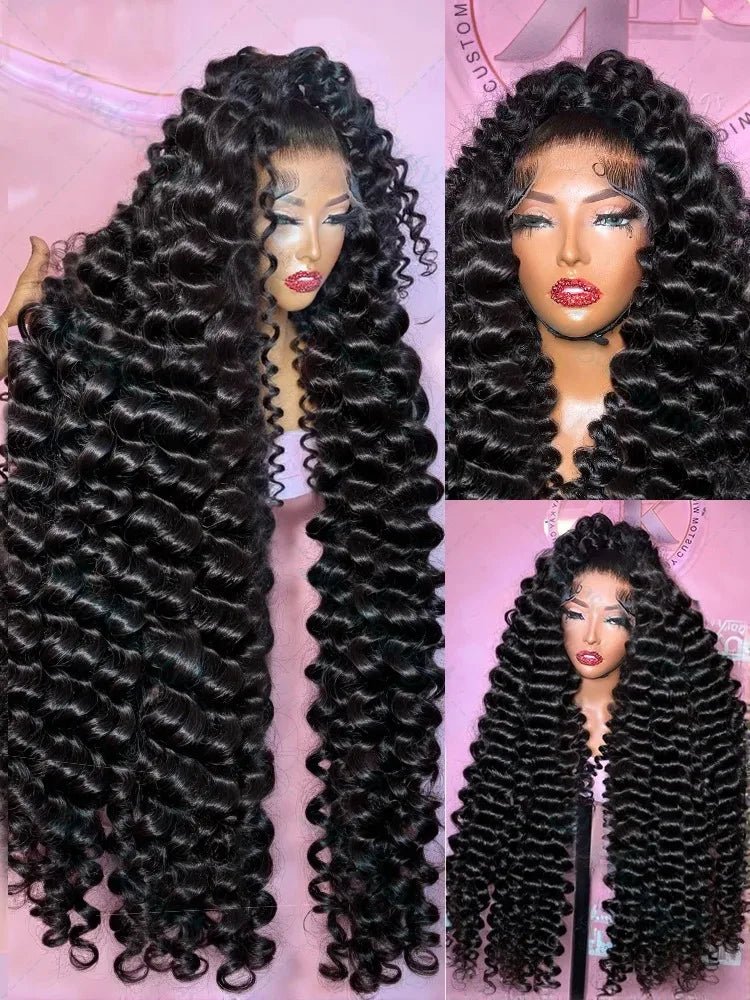 13x6 HD 38 42 Inch 200% Loose Deep Wave Curly Lace Front Human Hair Wigs 13x4 Lace Frontal Raw Brazilian Remy Hair Wig - PrimeNest
