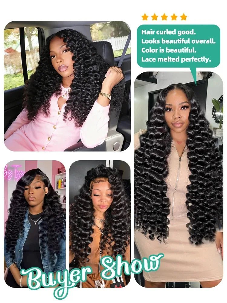 13x6 HD 38 42 Inch 200% Loose Deep Wave Curly Lace Front Human Hair Wigs 13x4 Lace Frontal Raw Brazilian Remy Hair Wig - PrimeNest