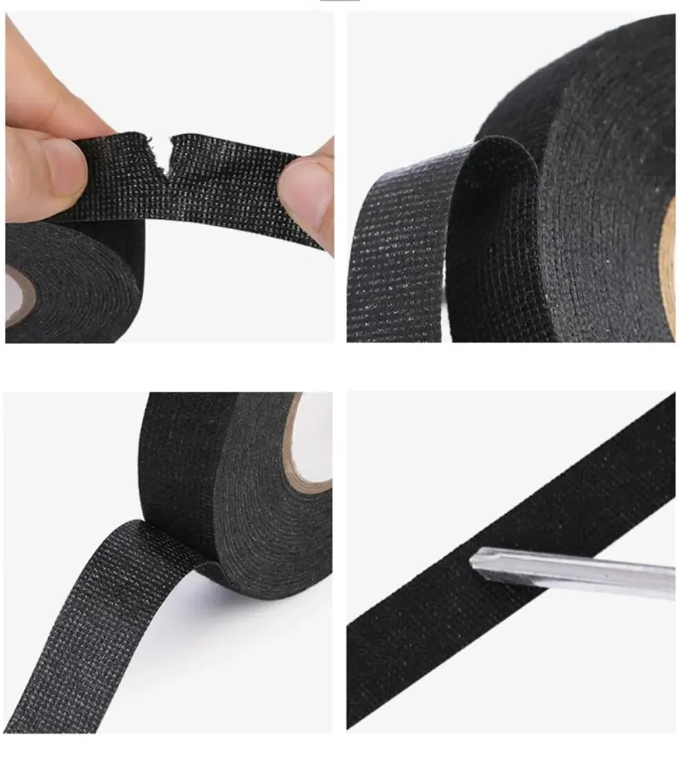 15 Meter Heat-resistant Flame Retardant Tape Coroplast Adhesive Cloth Tape For Car Cable Harness Wiring Loom Protection - PrimeNest