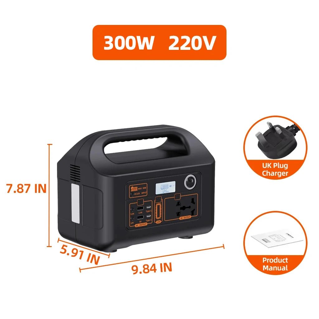 150W Portable Power Station Power Generator 110V 220V LED Light Emergency Solar Power Bank for Outdoor Camping Travel - PrimeNest