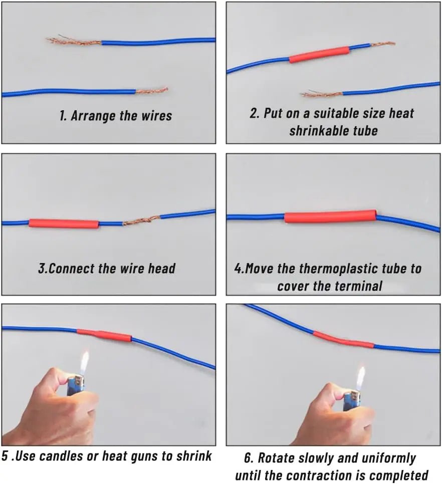 164/328PCS Heat Shrink Tubing 2:1Wire Cable Wrap Assortment Electric Insulation Tube Kit 5 Color 8 Size - PrimeNest