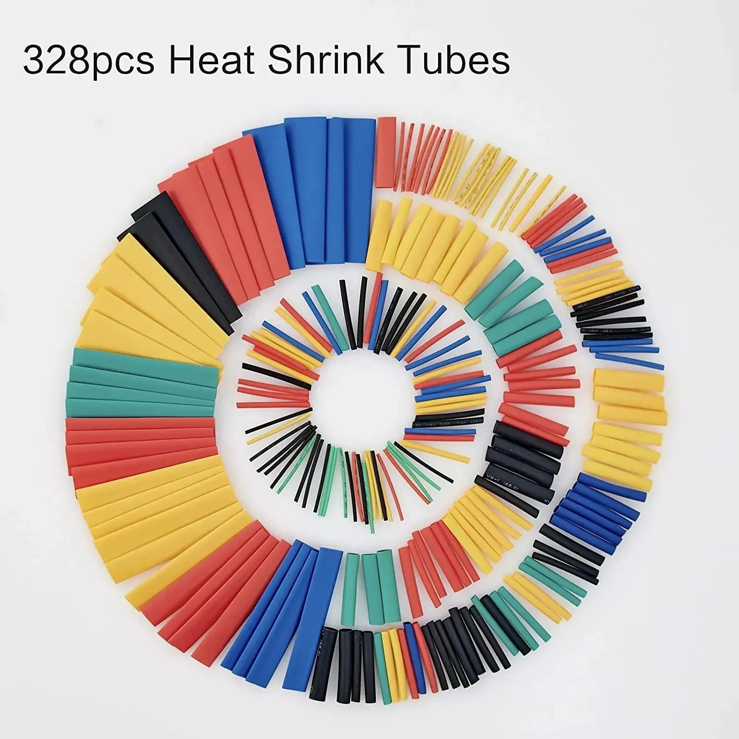 164/328PCS Heat Shrink Tubing 2:1Wire Cable Wrap Assortment Electric Insulation Tube Kit 5 Color 8 Size - PrimeNest