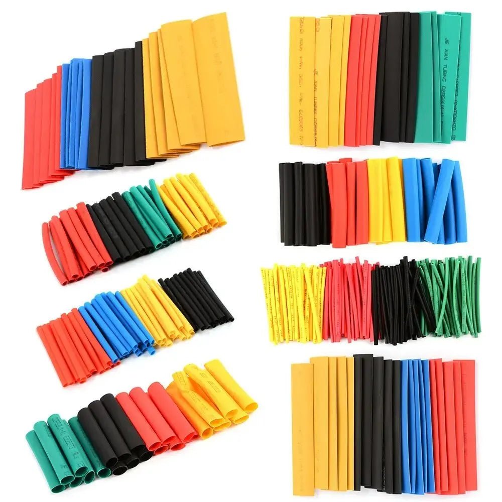 164/328PCS Heat Shrink Tubing 2:1Wire Cable Wrap Assortment Electric Insulation Tube Kit 5 Color 8 Size - PrimeNest