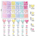 174pcs/Box Heart Acrylic Beads Flower Round Spacer Loose Beads Kits for Bracelet Necklace Jewelry Making Accessories - PrimeNest