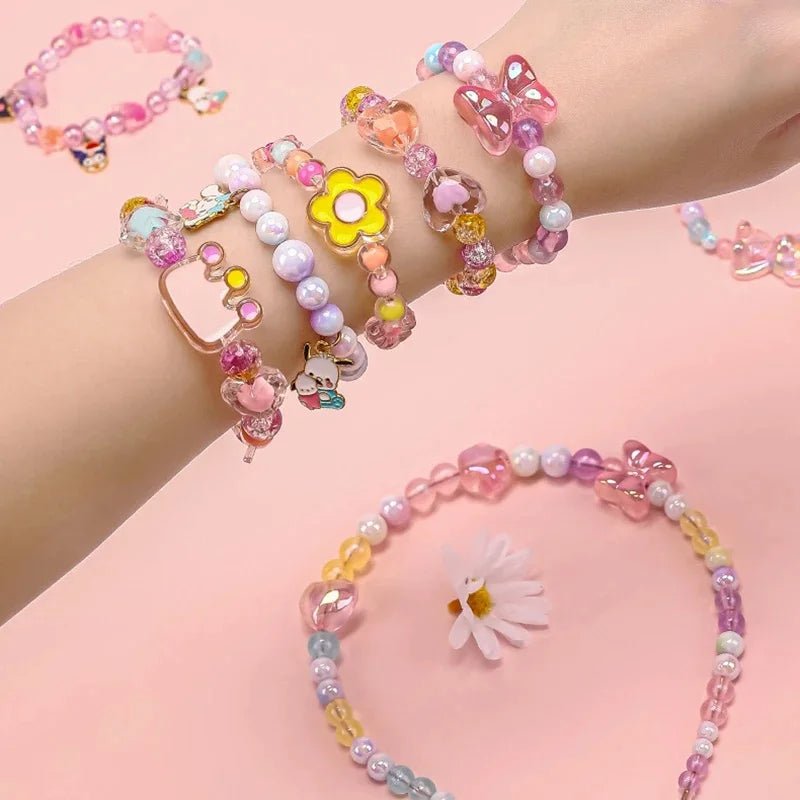174pcs/Box Heart Acrylic Beads Flower Round Spacer Loose Beads Kits for Bracelet Necklace Jewelry Making Accessories - PrimeNest