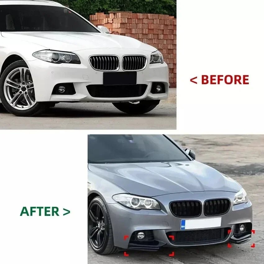 1pair Front Bumper Lip Splitter Spoiler For BMW F10 F11 M Sport 5 Series 520i 530i 2011-2017 Front Diffuser Body Kits Tuning - PrimeNest