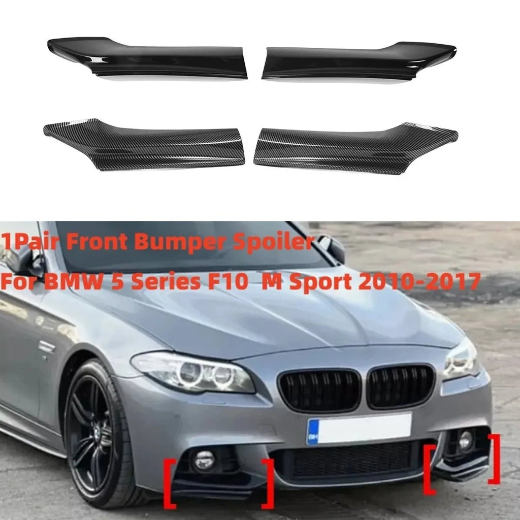 1pair Front Bumper Lip Splitter Spoiler For BMW F10 F11 M Sport 5 Series 520i 530i 2011-2017 Front Diffuser Body Kits Tuning - PrimeNest