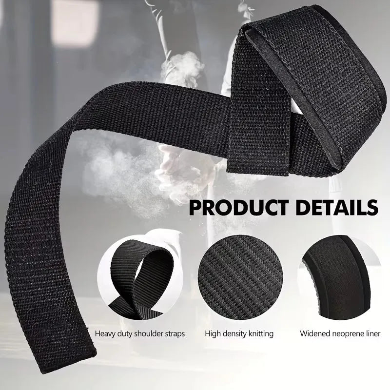 1Pair Non-slip Strap Gym Dumbbell Workout Weights Lifting Straps Crossfit Fitness Equipment Wrist Wrap Lift Exercise Training - PrimeNest