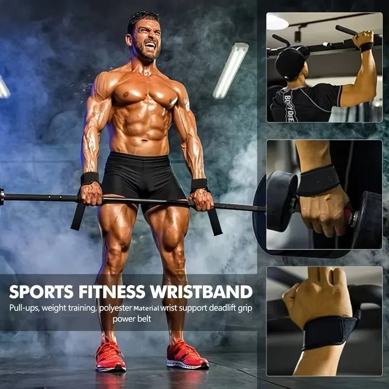 1Pair Non-slip Strap Gym Dumbbell Workout Weights Lifting Straps Crossfit Fitness Equipment Wrist Wrap Lift Exercise Training - PrimeNest