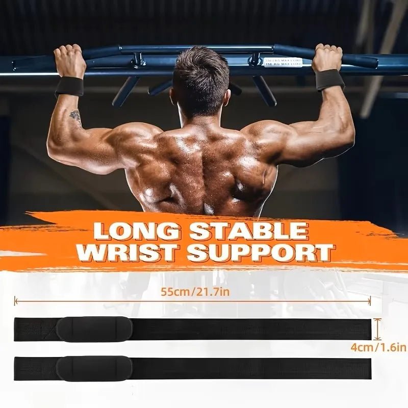 1Pair Non-slip Strap Gym Dumbbell Workout Weights Lifting Straps Crossfit Fitness Equipment Wrist Wrap Lift Exercise Training - PrimeNest
