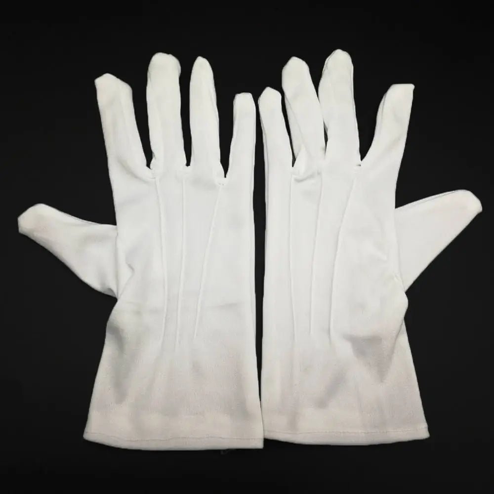 1Pair White Formal Gloves Tuxedo Honor Guard Parade Inspection Collection Serve - PrimeNest
