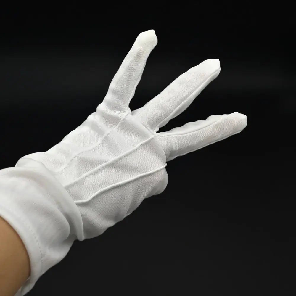 1Pair White Formal Gloves Tuxedo Honor Guard Parade Inspection Collection Serve - PrimeNest