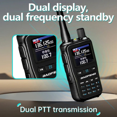 1PC Baofeng UV 5RMINI Wireless Frequency Reading Walkie Talkie AM Long Range Multi-Band Type-C Charger Ham Radio - PrimeNest