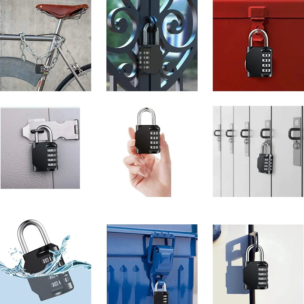 1pc Combination Lock Resettable 4 Digit Padlock with Combination Waterproof and Heavy Duty Combination Padlock Outdoor - PrimeNest