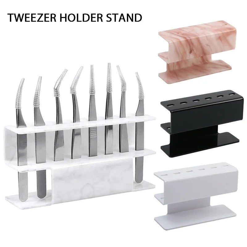 1PC Eyelash Tweezers Storage Rack Tweezer Organizer Holder Stand Eyelash Extension Tools Makeup Beauty Shelf 6/8 Holes - PrimeNest