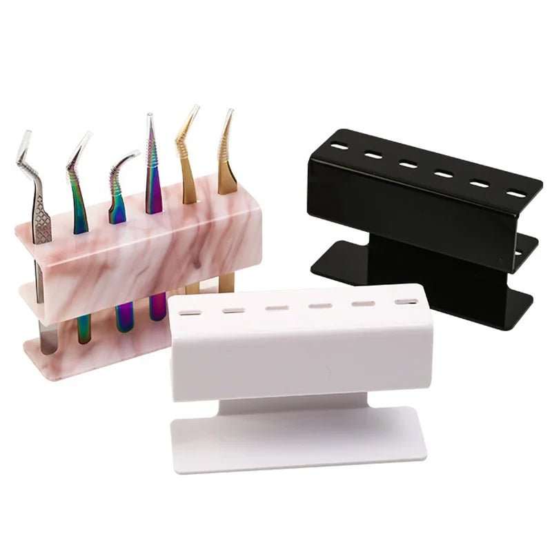 1PC Eyelash Tweezers Storage Rack Tweezer Organizer Holder Stand Eyelash Extension Tools Makeup Beauty Shelf 6/8 Holes - PrimeNest